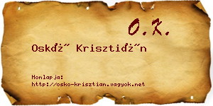 Oskó Krisztián névjegykártya